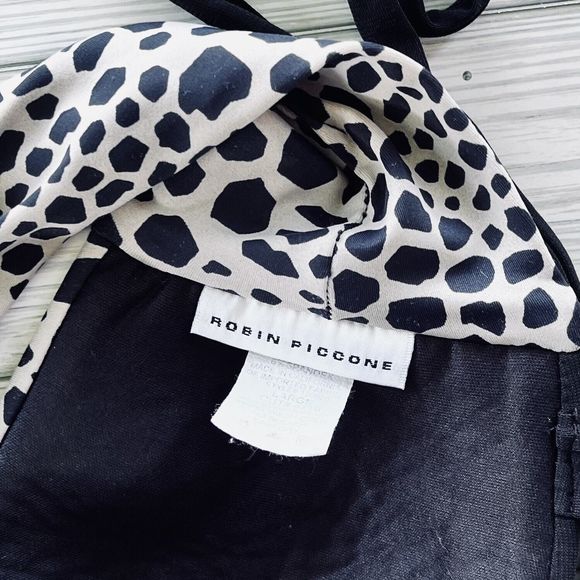 Robin Piccone Leopard Print 2pc. Sz L Top, Sz M Bottom. Black Trim. Swimsuit EUC - Picture 5 of 5